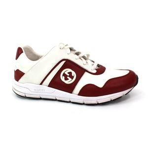 Gucci Miro Soft Rosso GG Red White Leather Low Top Sneakers 39 Logo Running Shoe